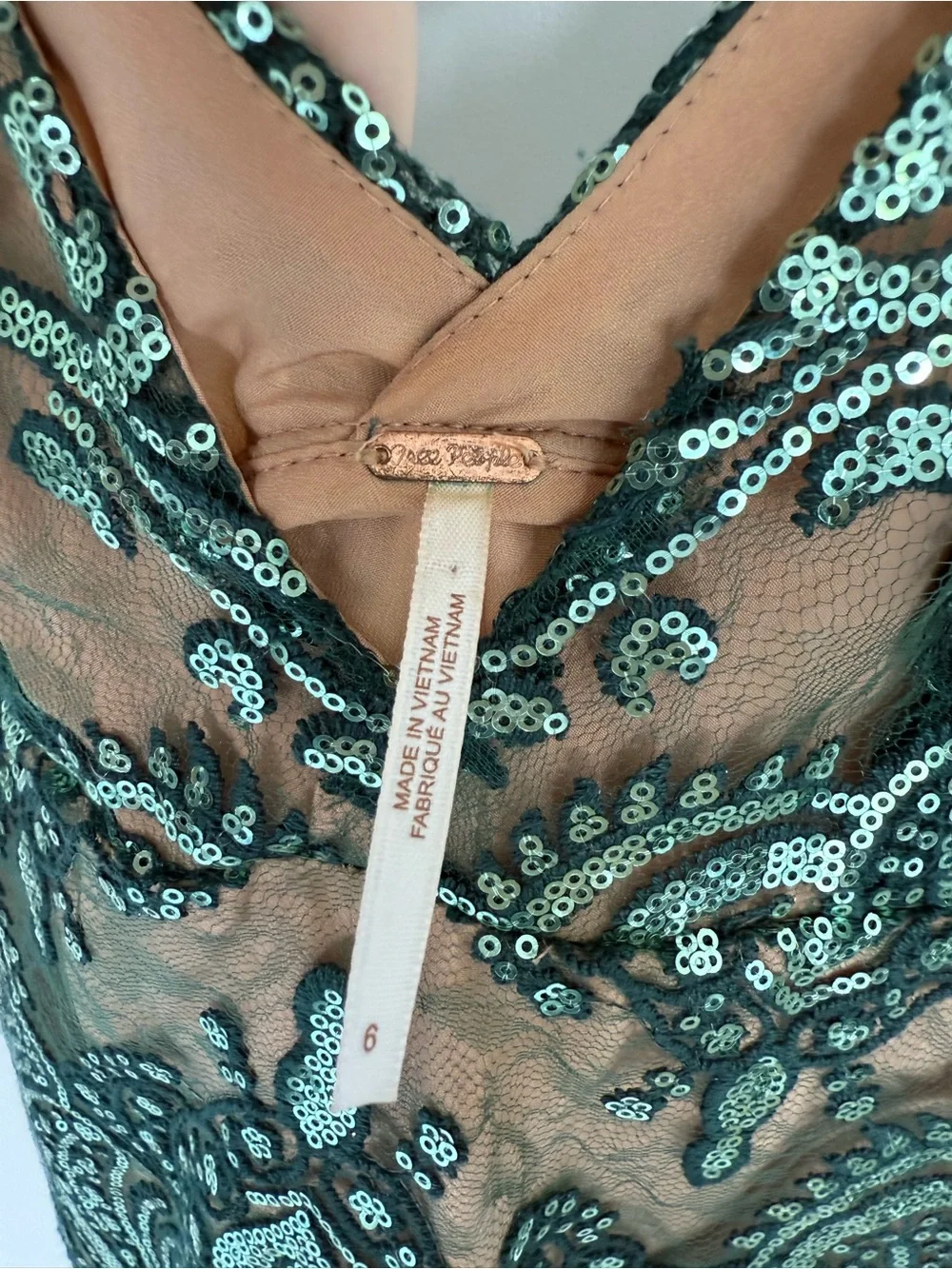 Free People Night Shimmers Emerald Sequin Mini Dress